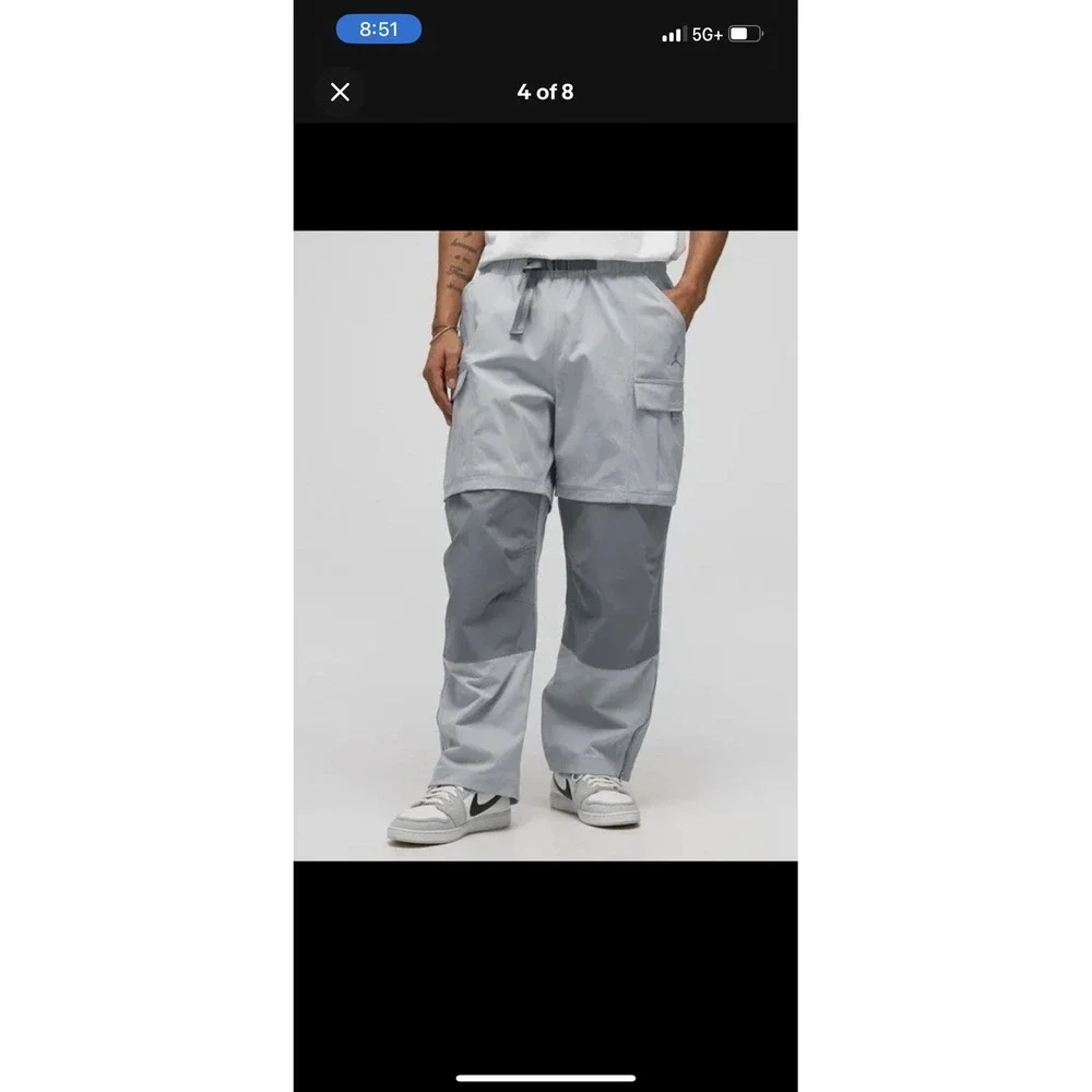 NEW NIKE JORDAN X SoleFly Cargo Pants  Gray Men L DV7517-077